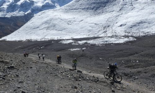 Nepal: Mit dem Mountainbike rund um die Annapurna (T903): schwere Etappe rauf zum Thorong La