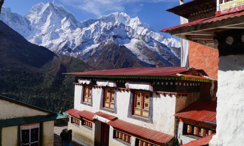 Nepal, Trekking im Everest-Gebiet, Kloster Pangboche auf dem Weg zum Everest Base Camp