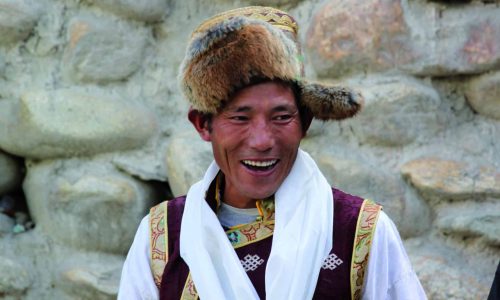 Nepal, Trek durch Upper Mustang. Einwohner von Lo Mantang