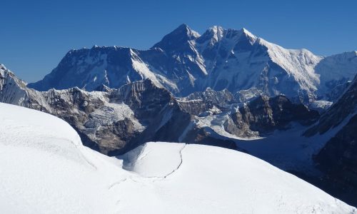 Nuptse | Everest | Lhotse | v.l. | Expeditionstrek zum Mera Peak in Nepal